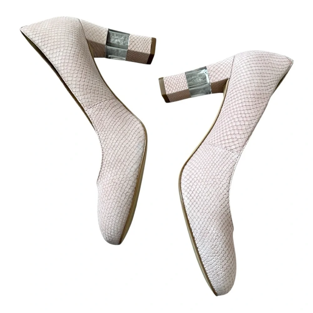 Talbots Light Pink Snakeskin Embossed Heels